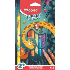   MAPED Színes ceruza készlet, vastag, MAPED "Jungle Fever", 12 különböző szín