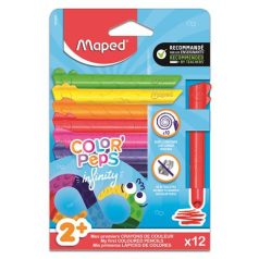   MAPED Színes ceruza készlet, háromszögletű, MAPED „Color'Peps Infinity Kidy”, 12 különböző szín
