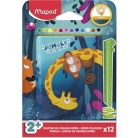 MAPED Színes ceruza készlet, fém perselyben, MAPED „Jungle Fever Infinity Kidy”, 12 különböző szín