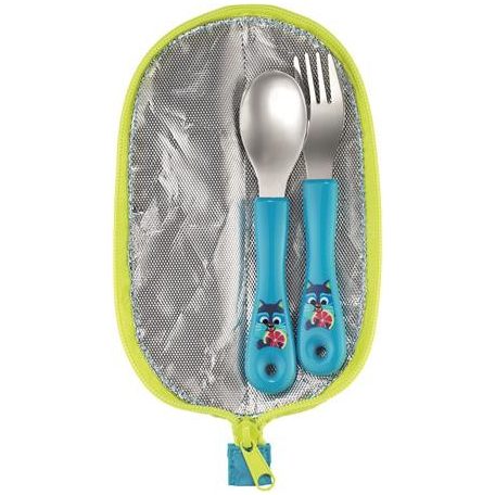 MAPED PICNIK Evőeszközkészlet, fém, szövet tok, MAPED PICNIK "Concept Miniz", mosómedve