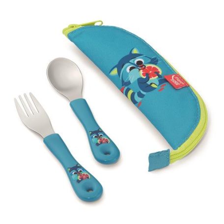 MAPED PICNIK Evőeszközkészlet, fém, szövet tok, MAPED PICNIK "Concept Miniz", mosómedve