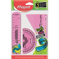   MAPED Vonalzókészlet, műanyag, törhetetlen, 3 darabos, MAPED "Twist'n Flex"