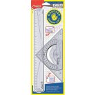 MAPED Vonalzókészlet, műanyag, 3 darabos, balkezes, MAPED