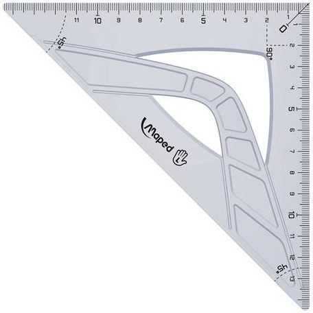 MAPED Vonalzókészlet, műanyag, 3 darabos, balkezes, MAPED