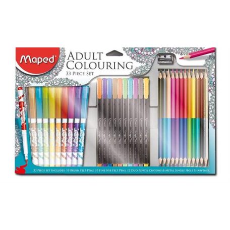 MAPED Felnőtt színezőkészlet, MAPED, 33 darabos