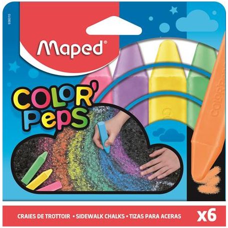 MAPED Aszfaltkréta, MAPED "Color'Peps", 6 különböző szín