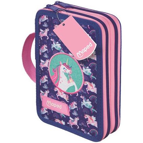 MAPED Tolltartó, töltött, 2 emeletes, cipzáras, MAPED, unikornis