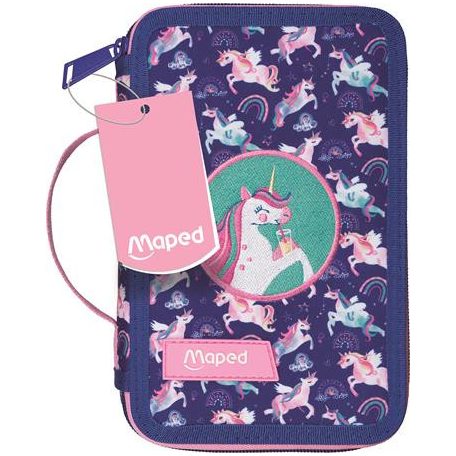 MAPED Tolltartó, töltött, 2 emeletes, cipzáras, MAPED, unikornis