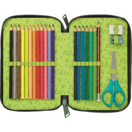 MAPED Tolltartó, töltött, 2 emeletes, cipzáras, MAPED, dinoszaurusz