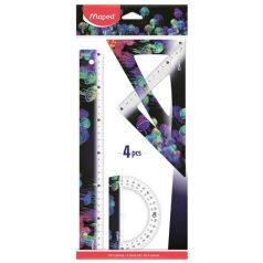   MAPED Vonalzókészlet, műanyag, 4 darabos, MAPED "Deepsea Paradise"