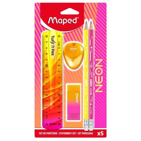 MAPED Írószer készlet, 5 darabos, MAPED "Neon"
