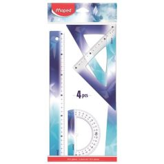   MAPED Vonalzókészlet, műanyag, törhetetlen, 4 darabos, MAPED „Arctic jégvilág”
