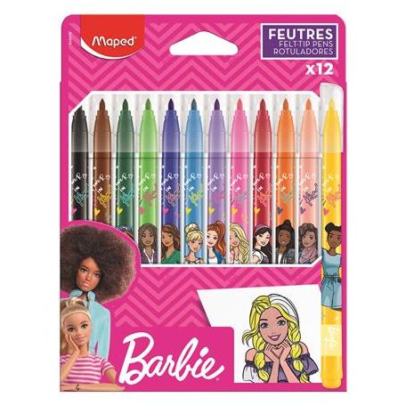 MAPED BB Filctoll készlet, 2,8 mm, kimosható, MAPED "Barbie", 12 különböző szín
