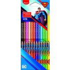 MAPED Színes ceruza készlet, háromszögletű, MAPED "Superman", 12 különböző szín