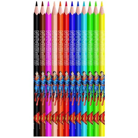 MAPED Színes ceruza készlet, háromszögletű, MAPED "Superman", 12 különböző szín