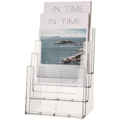 HELIT Prospektustartó, asztali, A4, 4 rekeszes, HELIT