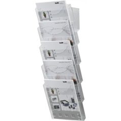   HELIT Katalógustartó, fali kiegészítővel, A4, 5 rekeszes, HELIT