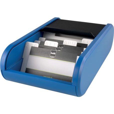HELIT Névjegytartó, 300 db-os, rolós, fekvő, HELIT "Linear", kék