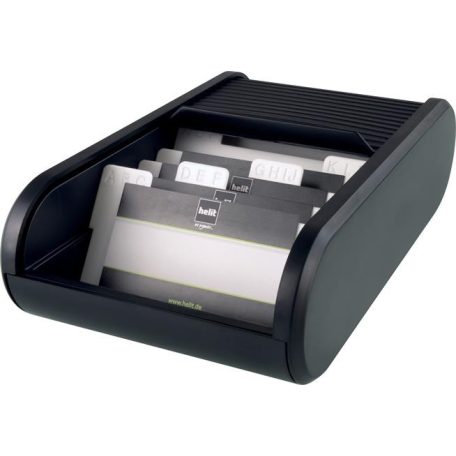 HELIT Névjegytartó, 300 db-os, rolós, fekvő, HELIT "Linear", fekete