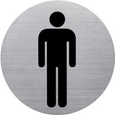   HELIT Információs tábla, rozsdamentes acél, HELIT, férfi mosdó