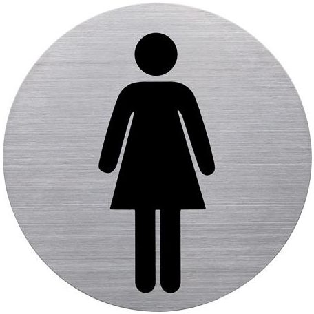 HELIT Információs tábla, rozsdamentes acél, HELIT, női mosdó