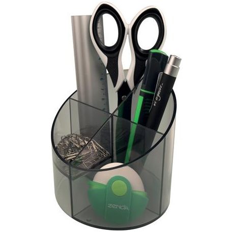 HELIT Írószertartó, 4 részes, HELIT "Economy", füstszínű