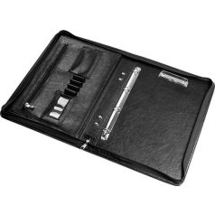   PANTA PLAST Konferencia mappa, A4, cipzáras, 4 gyűrűs, 50 mm, PANTA PLAST, fekete