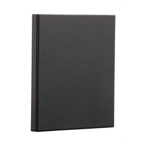 PANTA PLAST Gyűrűs könyv, panorámás, 4 gyűrű, 25 mm, A4, PP/karton, PANTA PLAST, fekete