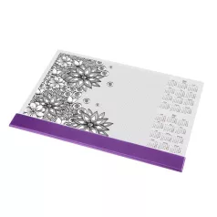   PANTA PLAST Könyökalátét, A3, 410x297 mm, színezhető, szamárfül védővel, PANTA PLAST, "virágos"