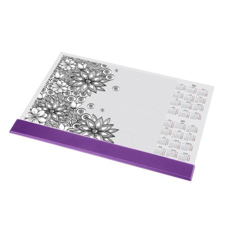 PANTA PLAST Könyökalátét, A3, 410x297 mm, színezhető, szamárfül védővel, PANTA PLAST, "virágos"