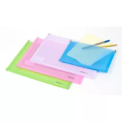   PANTA PLAST Irattartó tasak, A4, PP, cipzáras, talpas, PANTA PLAST, pasztellkék