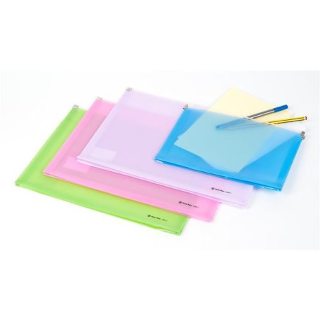 PANTA PLAST Irattartó tasak, A4, PP, cipzáras, PANTA PLAST, pasztell rózsaszín
