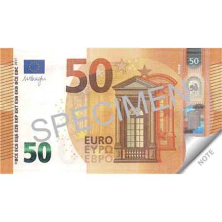 PANTA PLAST Jegyzettömb, 70 lap, 104x57 mm, PANTA PLAST "50 Euro"