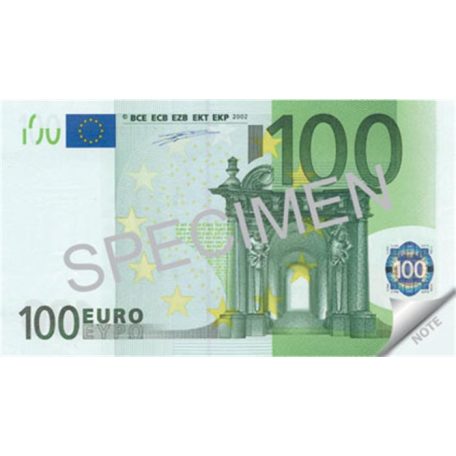 PANTA PLAST Jegyzettömb, 70 lap, 110x61,5 mm, PANTA PLAST "100 Euro"