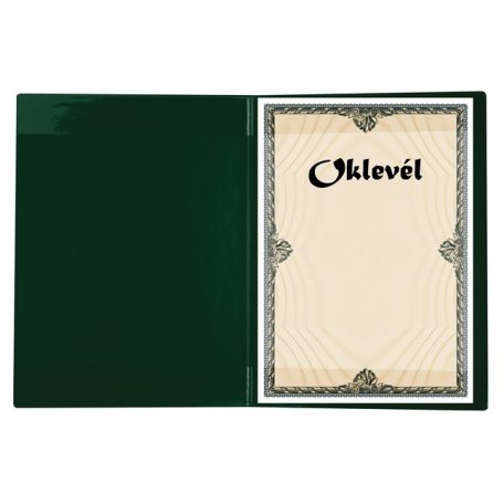 VICTORIA OFFICE Oklevéltartó, plüss, A4, VICTORIA OFFICE, zöld
