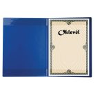 VICTORIA OFFICE Oklevéltartó, plüss, A4, VICTORIA OFFICE, kék