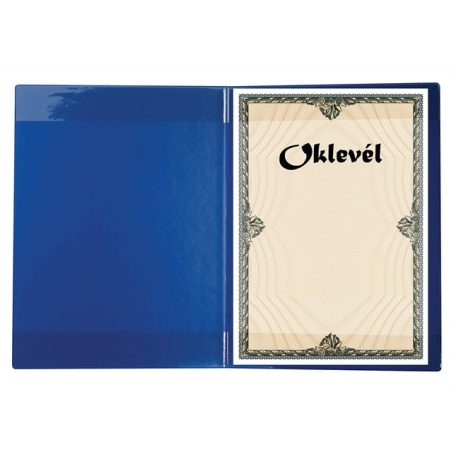 VICTORIA OFFICE Oklevéltartó, plüss, A4, VICTORIA OFFICE, kék