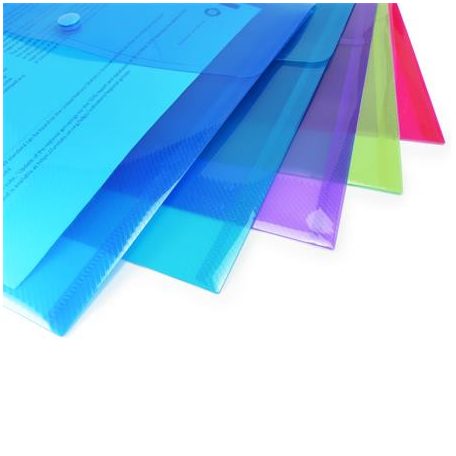 RAPESCO Irattartó tasak, A4+, PP, patentos, RAPESCO "Eco", vegyes csillogó színek