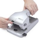 RAPESCO Lyukasztó, nagyteljesítményű, kétlyukú, 65 lap, fém, RAPESCO "Zero 65", ezüst