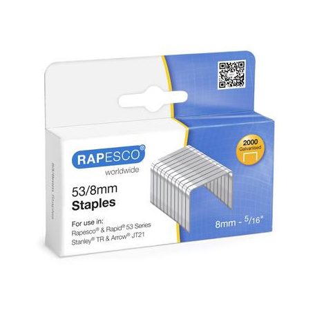 RAPESCO Tűzőkapocs, 53/8, horganyzott, RAPESCO