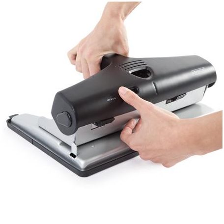 RAPESCO Lyukasztó, állítható lyukszámú, 32 lap, RAPESCO "Heavy Duty", fekete-szürke