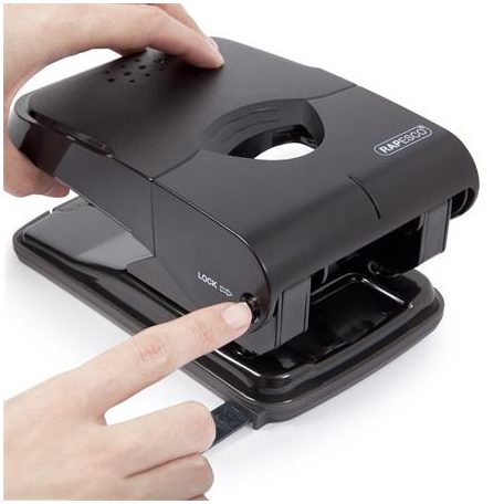 RAPESCO Lyukasztó, kétlyukú, 50 lap, könnyített lyukasztás, RAPESCO "X5", fekete