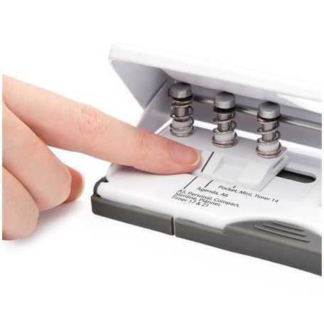 RAPESCO Lyukasztó, hatlyukú, 10 lap, fém, RAPESCO " New Diary 66",  fehér