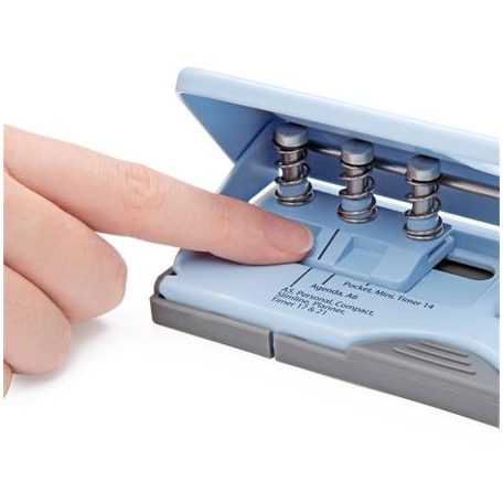 RAPESCO Lyukasztó, hatlyukú, 10 lap, fém, RAPESCO " New Diary 66",  púder kék