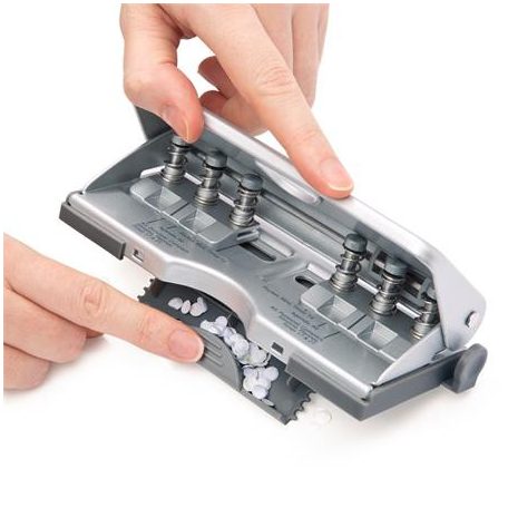 RAPESCO Lyukasztó, hatlyukú, 10 lap, fém, RAPESCO " New Diary 66",  ezüst