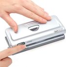 RAPESCO Lyukasztó, hatlyukú, 10 lap, fém, RAPESCO " New Diary 66",  ezüst