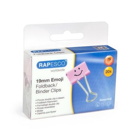 RAPESCO Bindercsipesz, 19 mm, "Fun", RAPESCO, világos rózsaszín