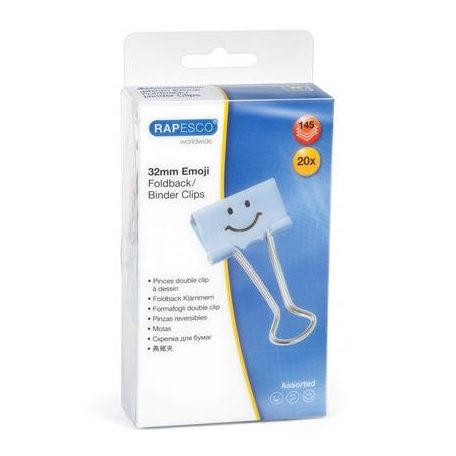 RAPESCO Bindercsipesz, 32 mm, "Fun", RAPESCO, világoskék