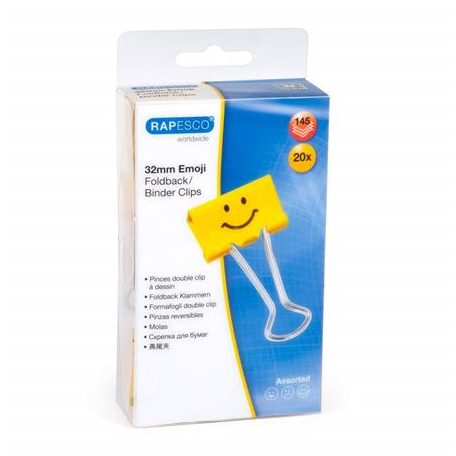 RAPESCO Bindercsipesz, 32 mm, "Fun", RAPESCO, sárga