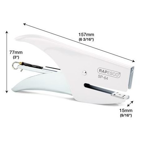 RAPESCO Tűzőgép, kézi, 21/4, 12 lap, RAPESCO "SP-64", fehér